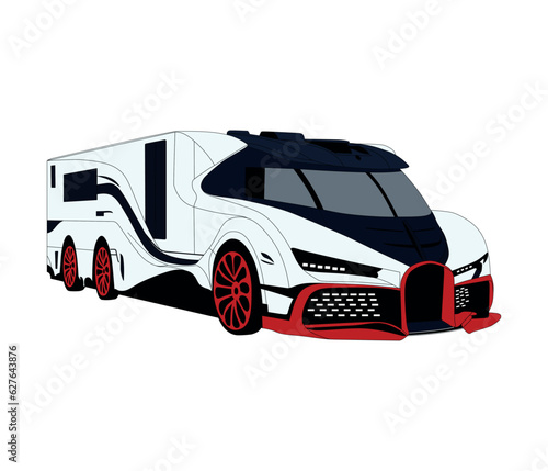 Luxury truck vector art and illustration.