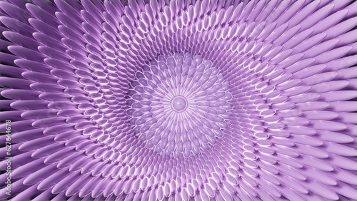 Fotografia El centro de un huracán geométrico en mitad del corazón de una flor de colores l