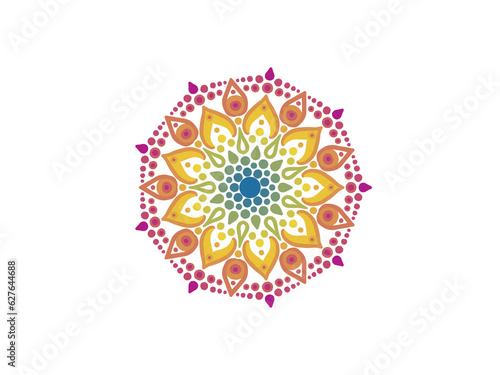 Dot painting australian rainbow palette mandala