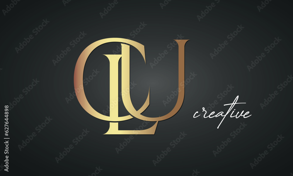 luxury letters CLU golden logo icon premium monogram, creative royal