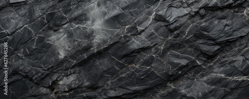 Abstract granite pattern on wet black stone  realistic coal  energy panorama. Generative Ai.
