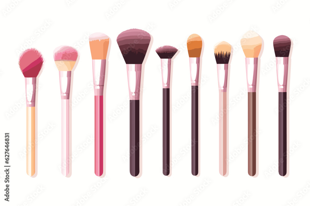 make up brush kit vector simple 3d smooth cut and isolated illustration make up brush kit vector simple 3d smooth cut and isolated illustration