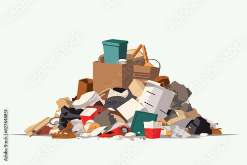 trash pile vector flat minimalistic isolated illustration photo