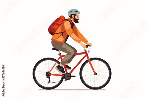 man on bicicle vector flat minimalistic isolated illustration