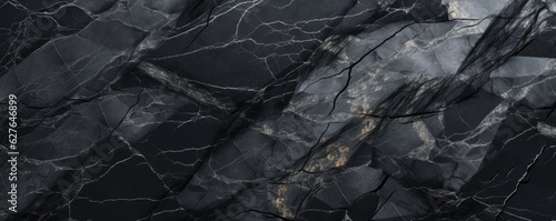 Abstract granite pattern on wet black stone, realistic coal, energy panorama. Generative Ai.