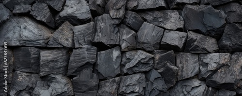 Close up pattern of detailed coal, green natural energy. Generative Ai.