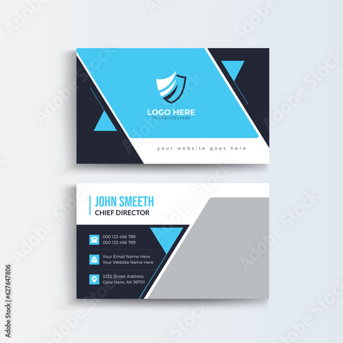 Security Service Business Card Design, Modern simple orange business card template, Security Guard, cctv camera, technology service,