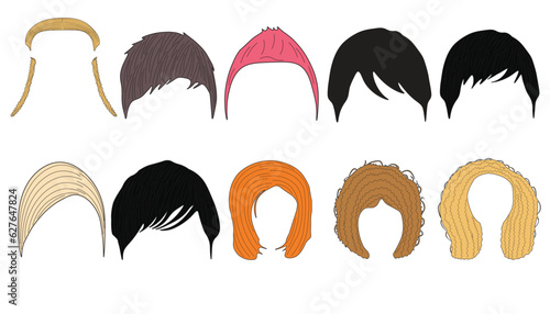 set of trend hairstyle. good colours for haircut