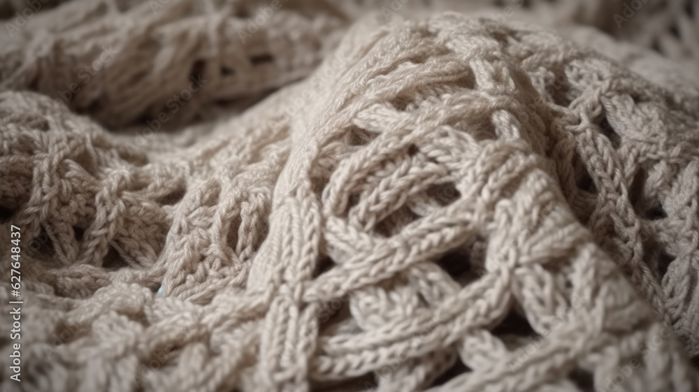 A Delicate White Blanket with Beige Highlights A Delicate White Blanket with Beige Highlights