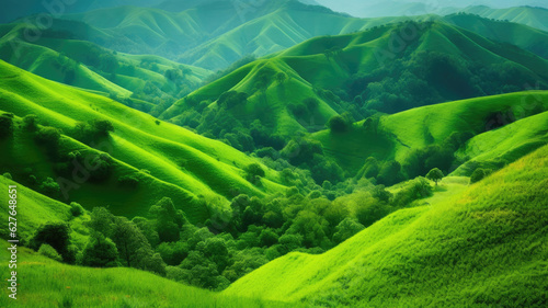 Nature's Harmonious Hues: A Lush and Vibrant Valley