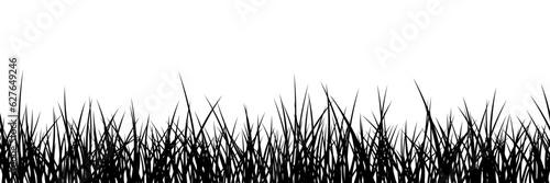 Black border silhouette rare grass repeat border. Vector