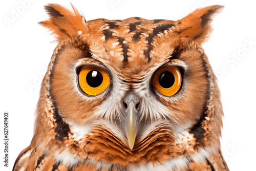 Isolated Eastern Screech Owl Transparent Background. Generative AI