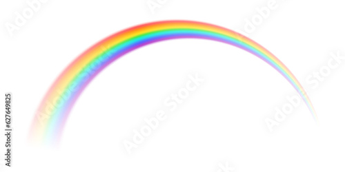 Blurred rainbow arc with transparent effect, perspective, isolated PNG