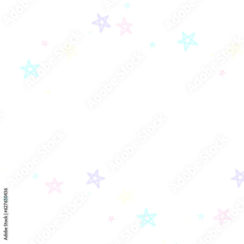 pastel color stars frame without background