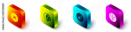 Set Isometric Gemini zodiac, Eclipse of the sun, Mars symbol and Neptune planet icon. Vector