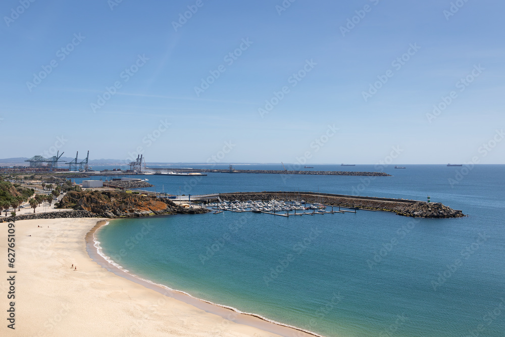 Sines harbor on a sunny summer day, Portugal