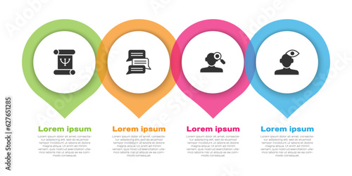 Set Psychology book, Online psychological counseling, Finding problem psychology and Solution. Business infographic template. Vector