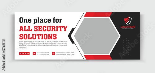 Security Service Timeline Cover Design, Body Guard, cctv camera, Website security service, technology service design