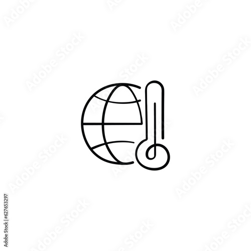 Global Warming Line Style Icon Design