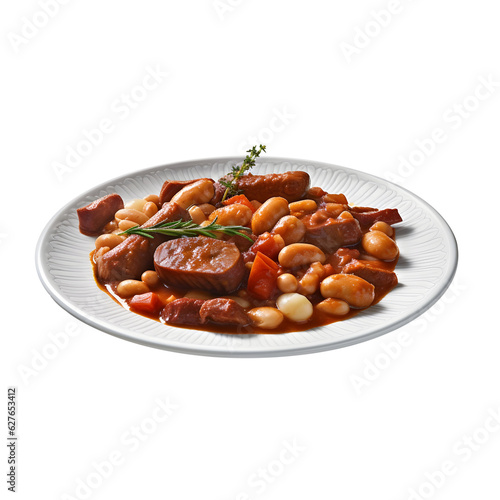 authentic spanish fabada food on a pretty plate