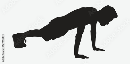 Mastering the Art of Strength: A Collection of Dynamic Silhouettes Featuring Men Excelling in Push-Up Exercises - Vector Set for Fitness and Health Enthusiasts