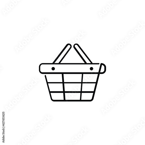 Shopping Basket Line Style Icon Design