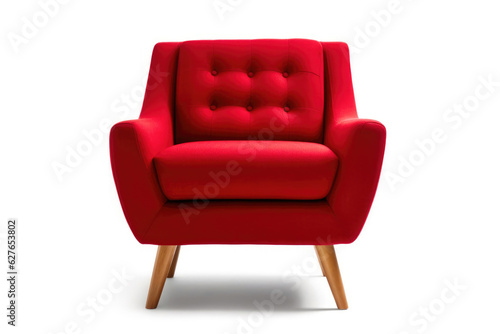 Contemporary Red Armchair with Retro Charm