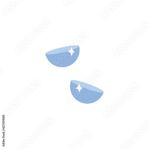 Shiny contact lenses, cartoon flat vector illustration isolated on white background.