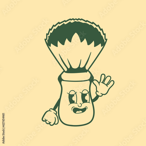 Vintage character design of shave brush