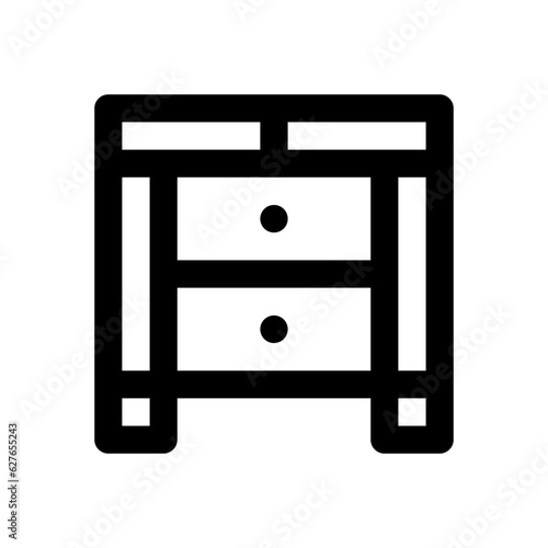 bedside table line icon
