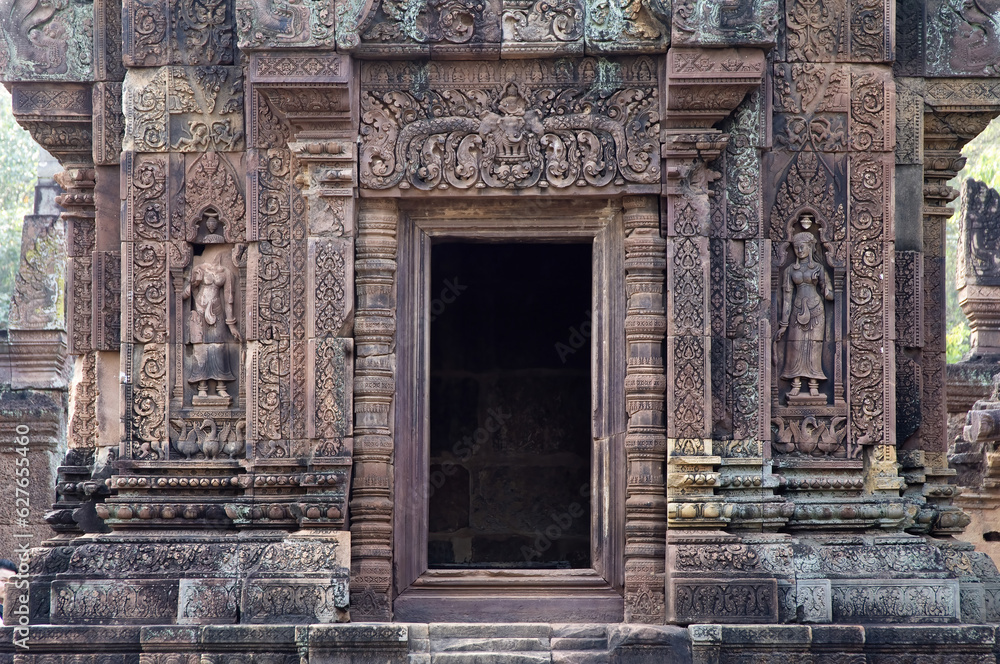 Carved walls, Banteay Prei Temple, Angkor, Siem Reap, Cambodia, UNESCO World Heritage Site Carved walls, Banteay Prei Temple, Angkor, Siem Reap, Cambodia, UNESCO World Heritage Site