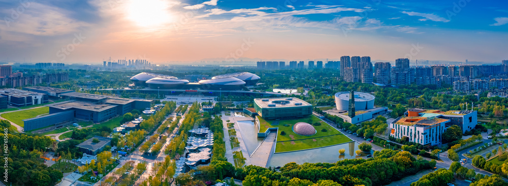 The Urban Environment of Nanjing Olympic Sports Center and Jiangsu Grand Theater in China