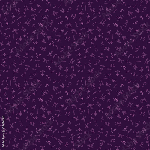Pirates Themed Freehand Drawings Seamless Pattern Background