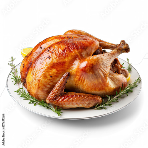 Roast turkey isolated on transparent background 