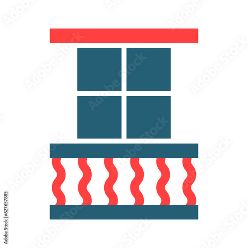 Balcony Glyph Two Color Glyph Two Color Icon Design