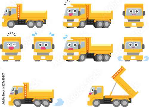 働く車・ダンプカー　イラストセット