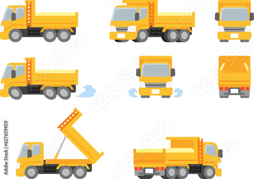 働く車・ダンプカー　イラストセット.