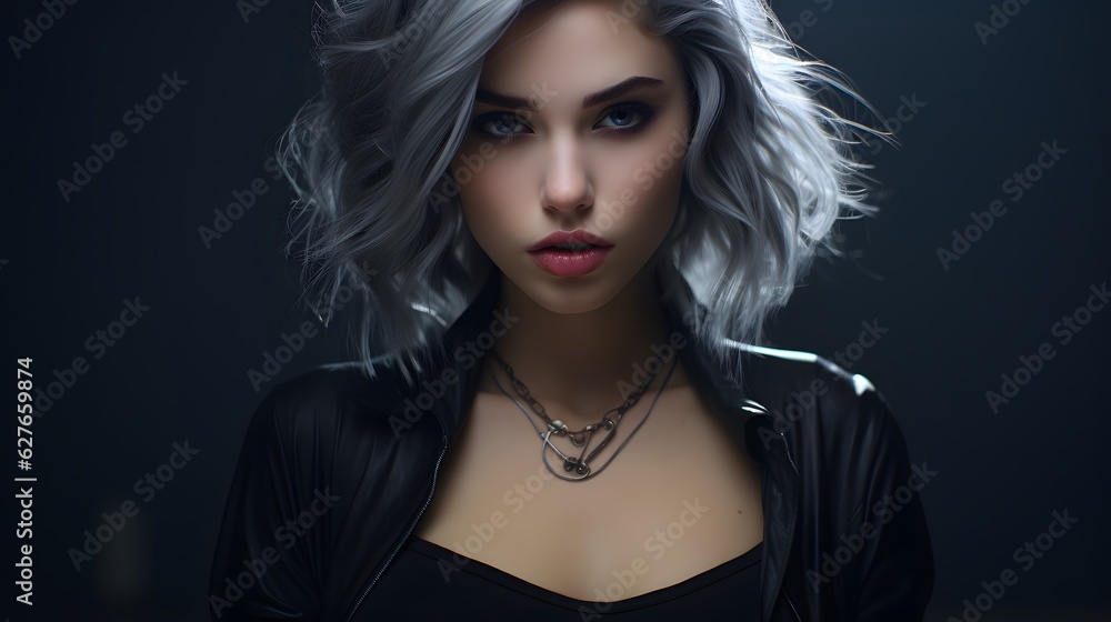 Female portrait in dark style. Female portrait in dark style.