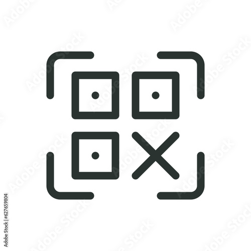 QR code scan error isolated icon, QR code failed scan vector icon with editable stroke