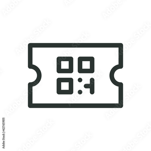 QR code ticket isolated icon, QR code event coupon vector icon with editable stroke