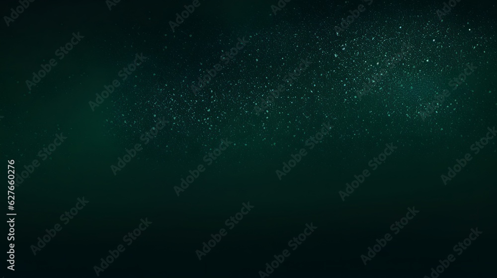 Dark green color gradient grainy background, illuminated spot on black, noise texture effect, wide banner size