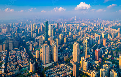 Aerial view of the CBD in Xinjiekou, Nanjing Province, China © Weiming