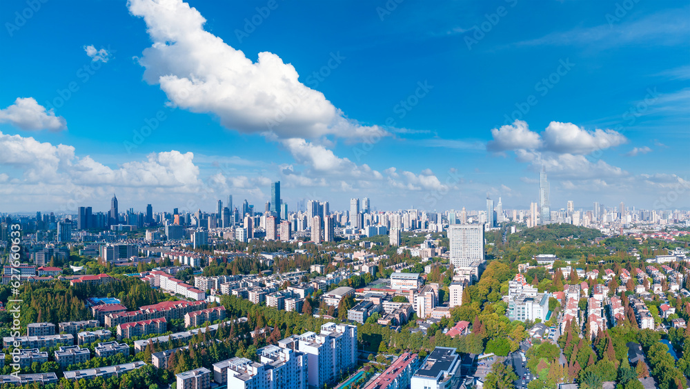 Aerial view of the CBD in Xinjiekou, Nanjing Province, China Aerial view of the CBD in Xinjiekou, Nanjing Province, China