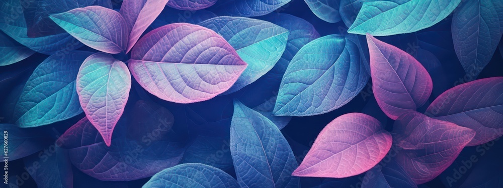 Natural macro texture of beautiful leaves toned in blue and purple pink tones. Flat lay Natural macro texture of beautiful leaves toned in blue and purple pink tones. Flat lay
