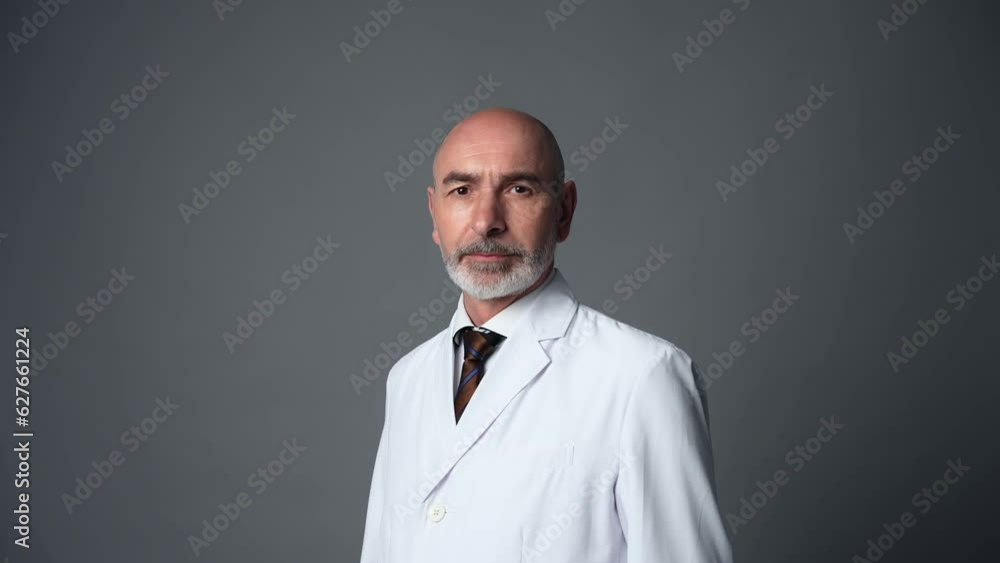 Smiling middle-aged white man in a lab robe. Medical doctor. Scientist. Smiling middle-aged white man in a lab robe. Medical doctor. Scientist.