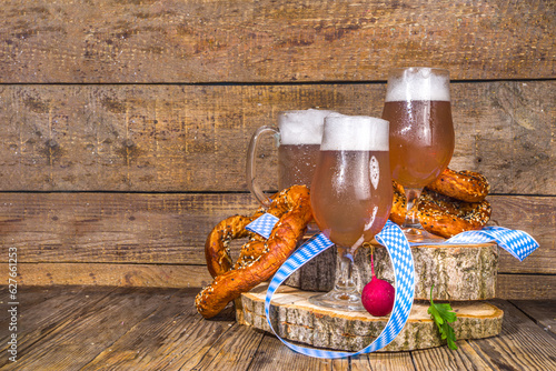  Oktoberfest beer with pretzel, wheat and hops