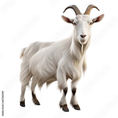 White goat on transparent background