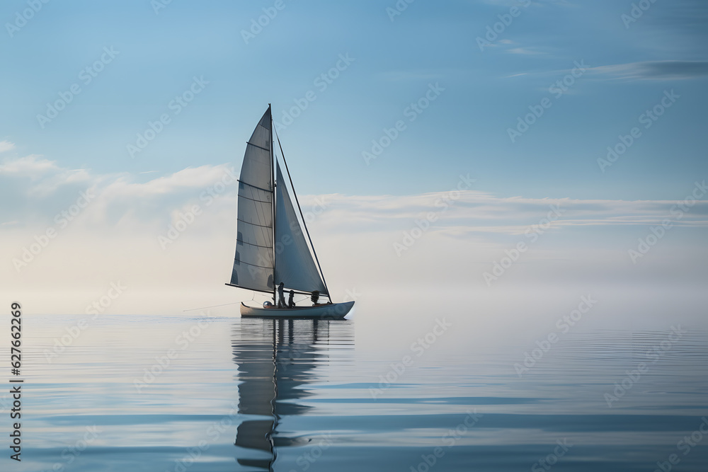 A person sailing a boat and enjoying the sea