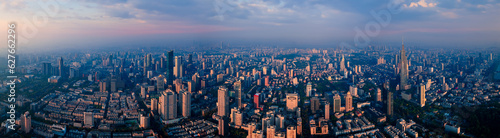 Fototapeta Naklejka Na Ścianę i Meble -  Aerial view of the CBD in Xinjiekou, Nanjing Province, China