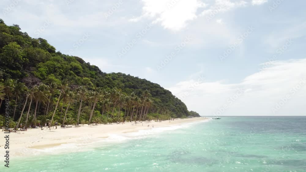 Pristine tropical beach in the Philippines Aerial Shot Pristine tropical beach in the Philippines Aerial Shot